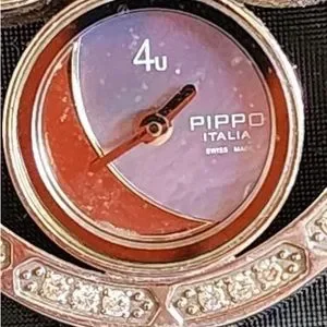 Pippo Italia 4U Watch Pippo Italia Diamond 4U Watch Pippo Perez Black Leather Band  main image 4